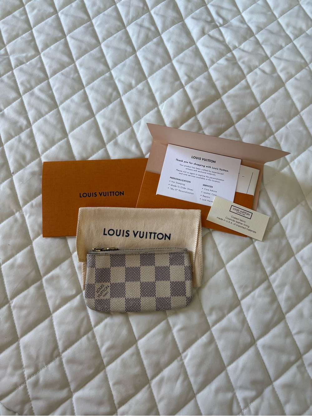 Louis Vuitton Damier Azur Key Pouch - Neutral Checkered